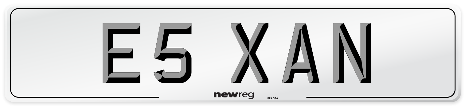 E5 XAN Rear Number Plate