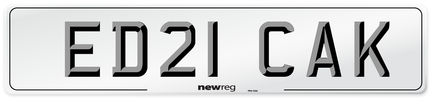 ED21 CAK Number Plate from New Reg