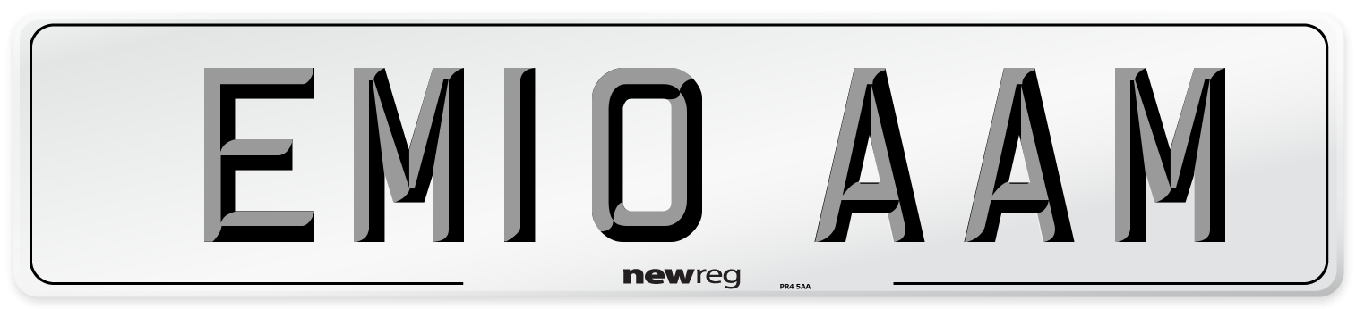 EM10 AAM Rear Number Plate
