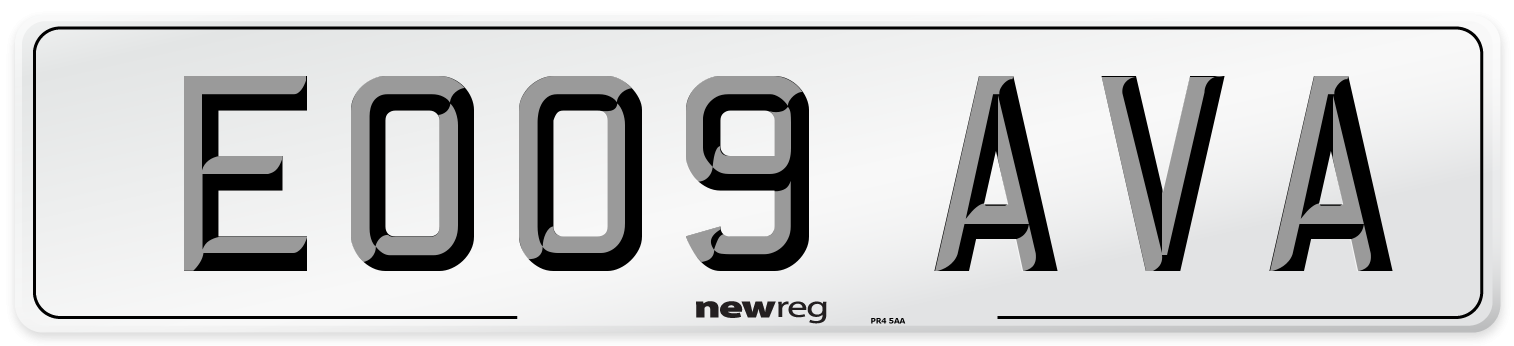 EO09 AVA Number Plate from New Reg