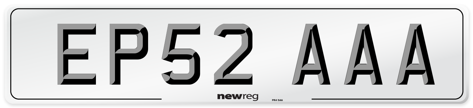 EP52 AAA Rear Number Plate