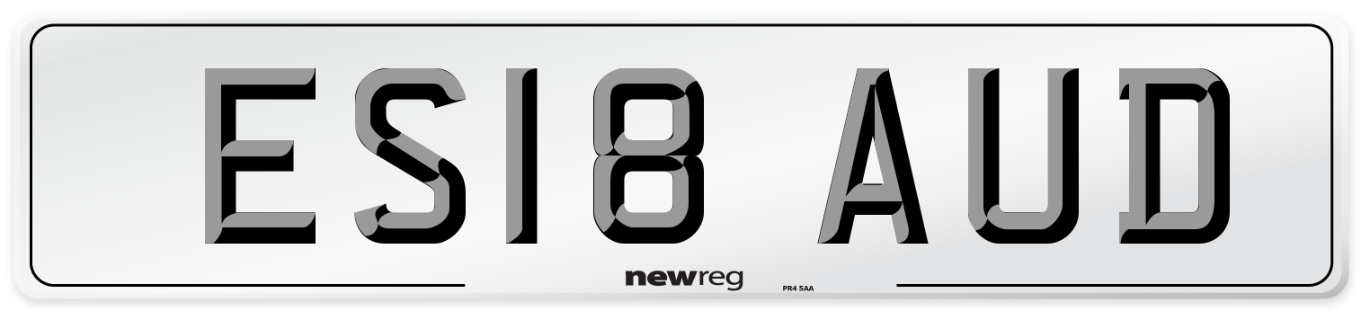 ES18 AUD Number Plate from New Reg