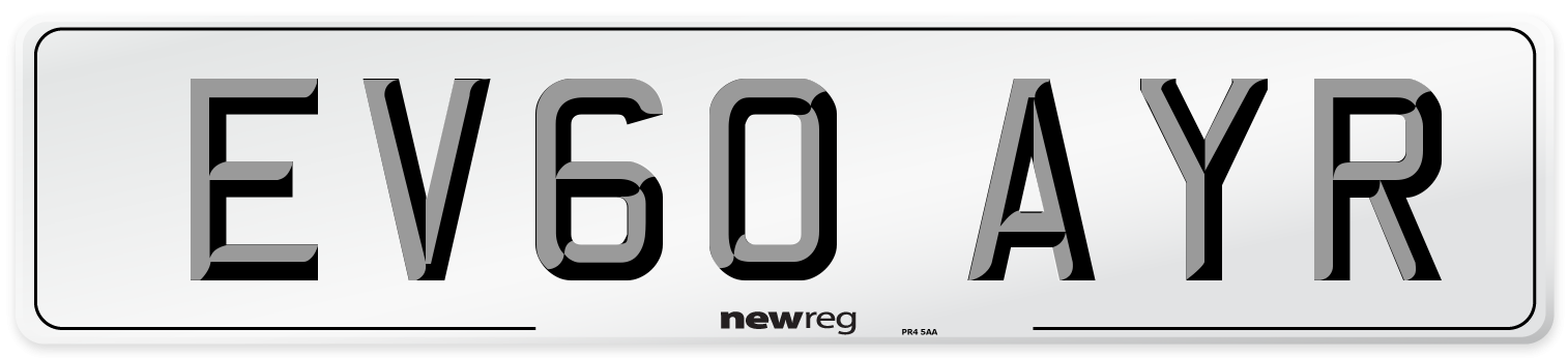 EV60 AYR Number Plate from New Reg