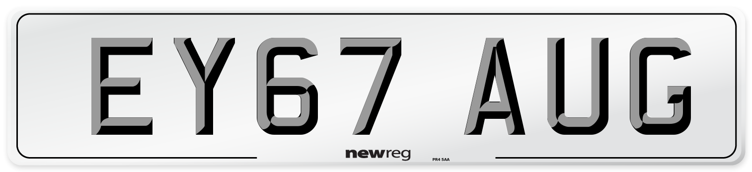 EY67 AUG Number Plate from New Reg