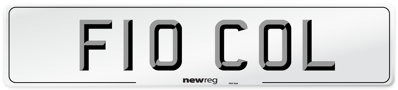 F10 COL Rear Number Plate