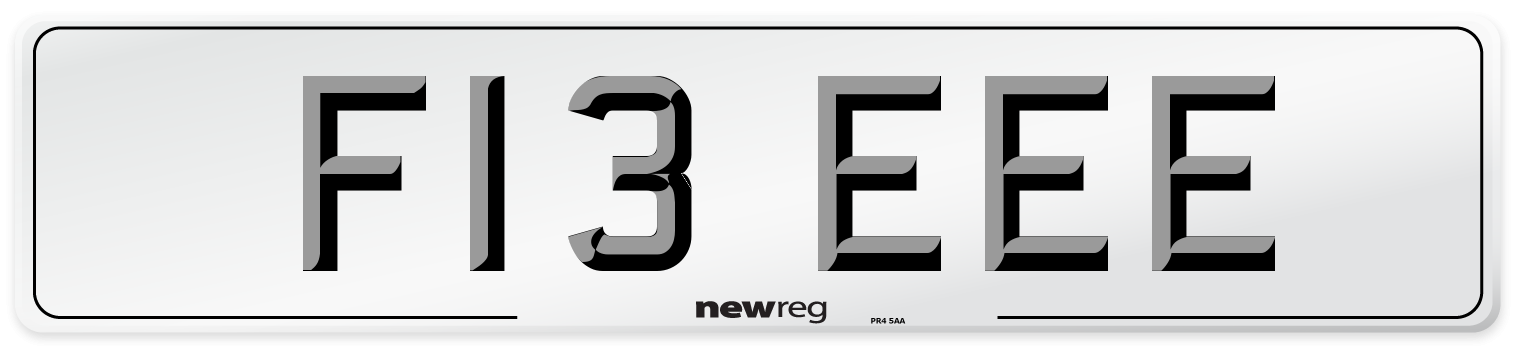 F13 EEE Rear Number Plate