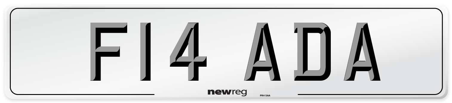 F14 ADA Rear Number Plate