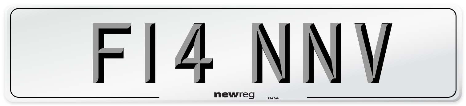 F14 NNV Rear Number Plate