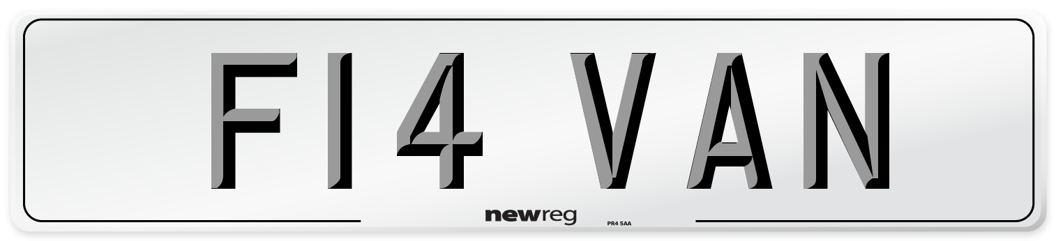 F14 VAN Rear Number Plate
