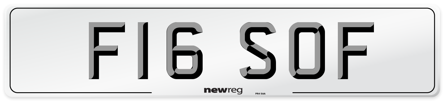 F16 SOF Rear Number Plate