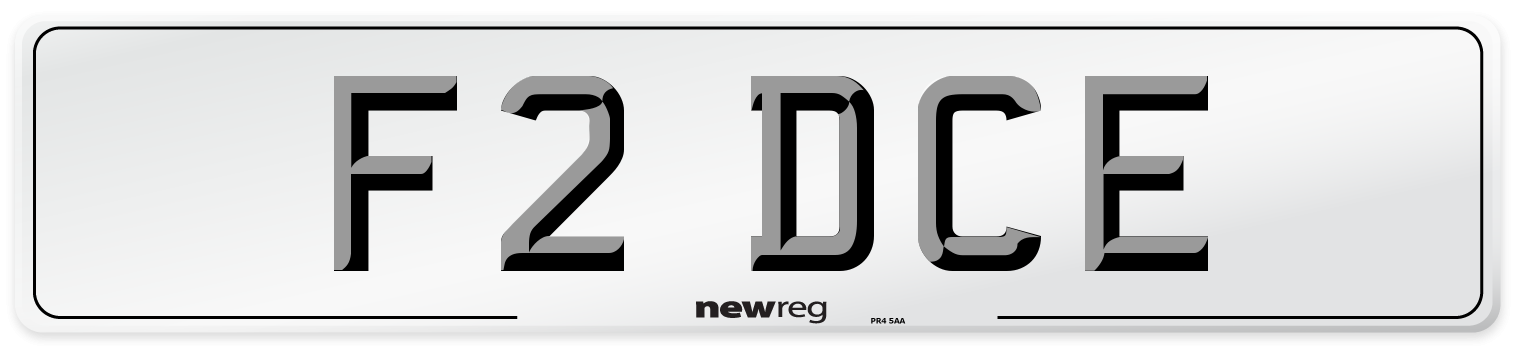 F2 DCE Rear Number Plate