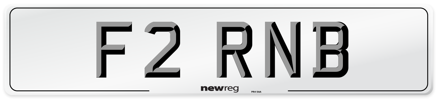 F2 RNB Rear Number Plate