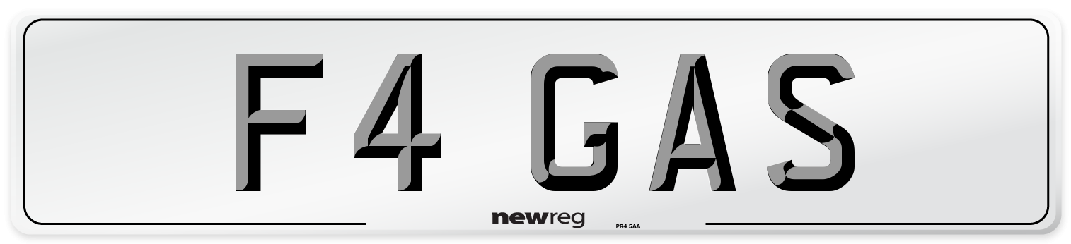 F4 GAS Rear Number Plate