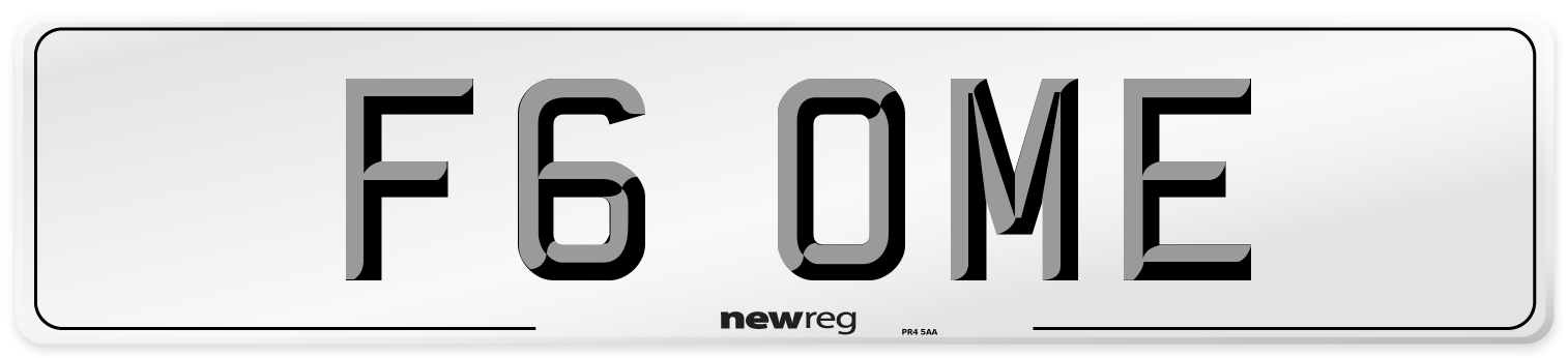 F6 OME Rear Number Plate