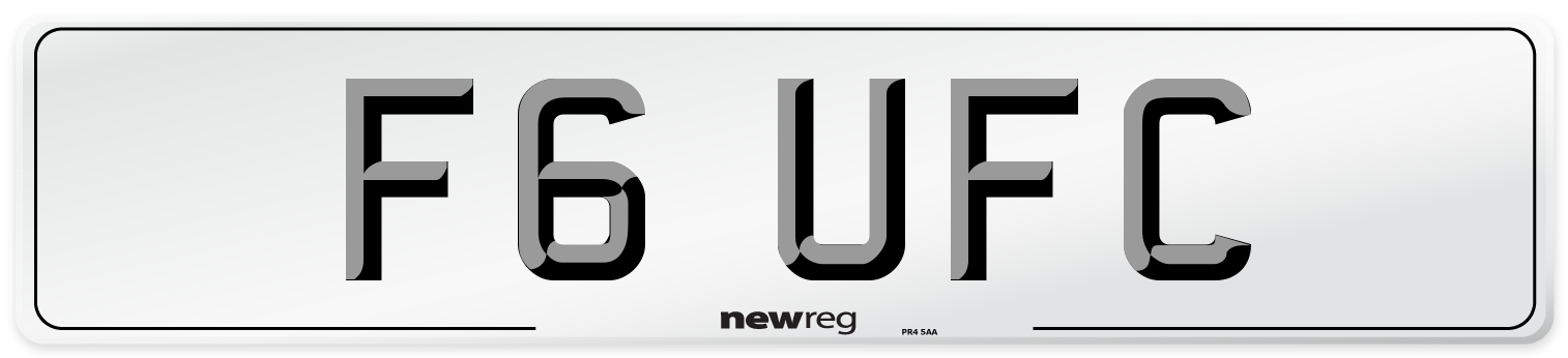 F6 UFC Rear Number Plate