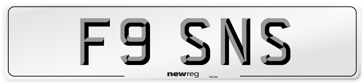 F9 SNS Rear Number Plate