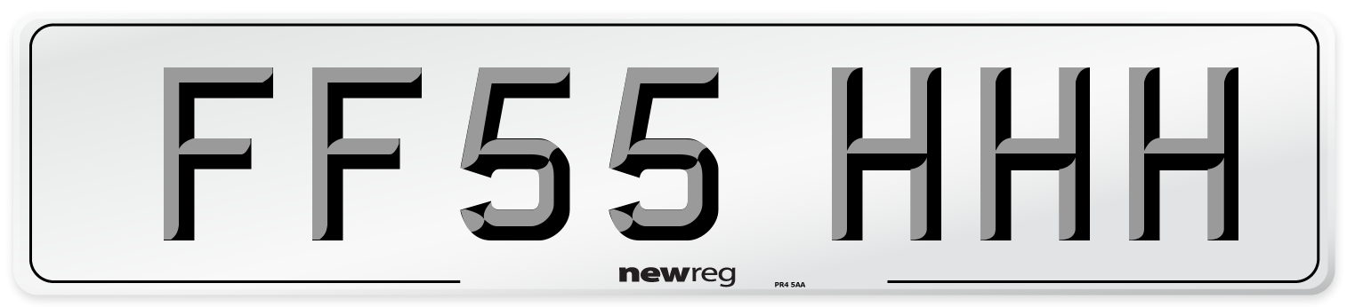 FF55 HHH Rear Number Plate