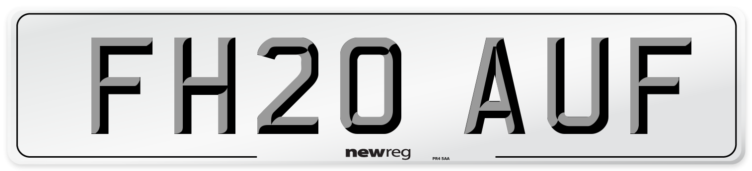 FH20 AUF Rear Number Plate