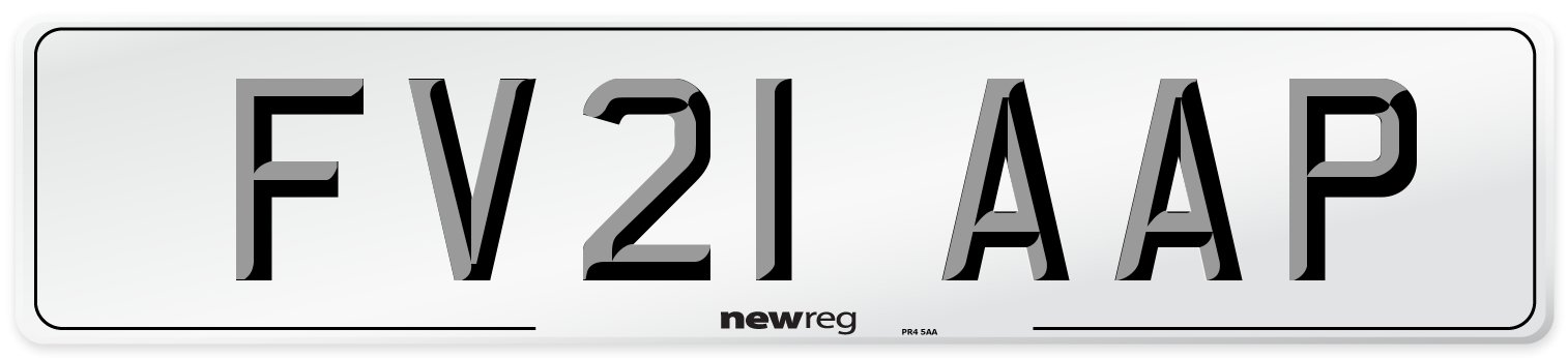FV21 AAP Number Plate from New Reg