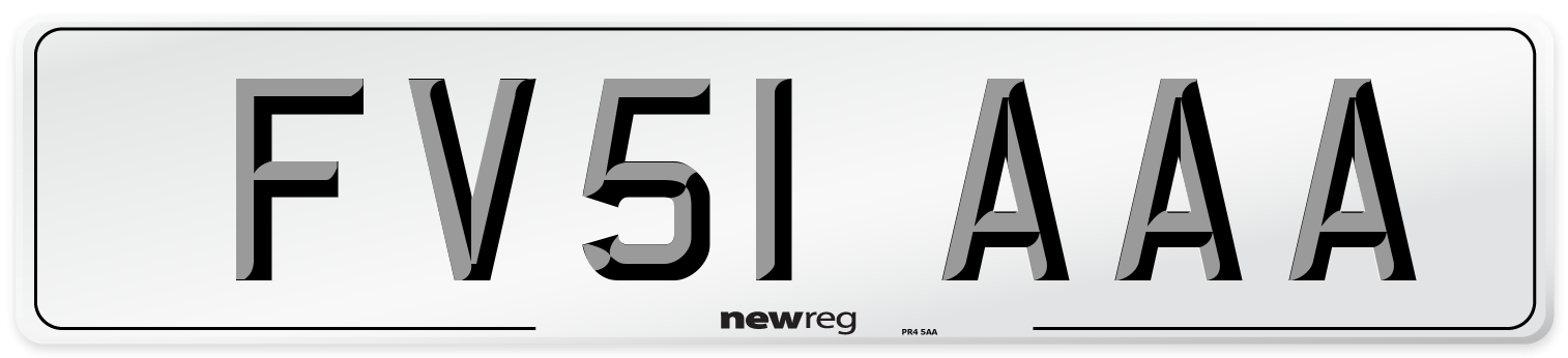 FV51 AAA Number Plate from New Reg