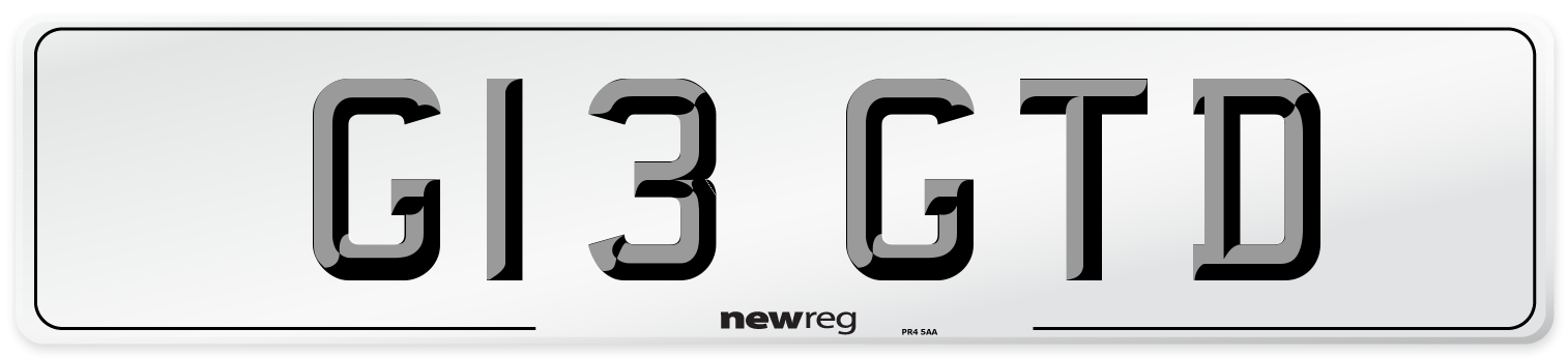 G13 GTD Rear Number Plate