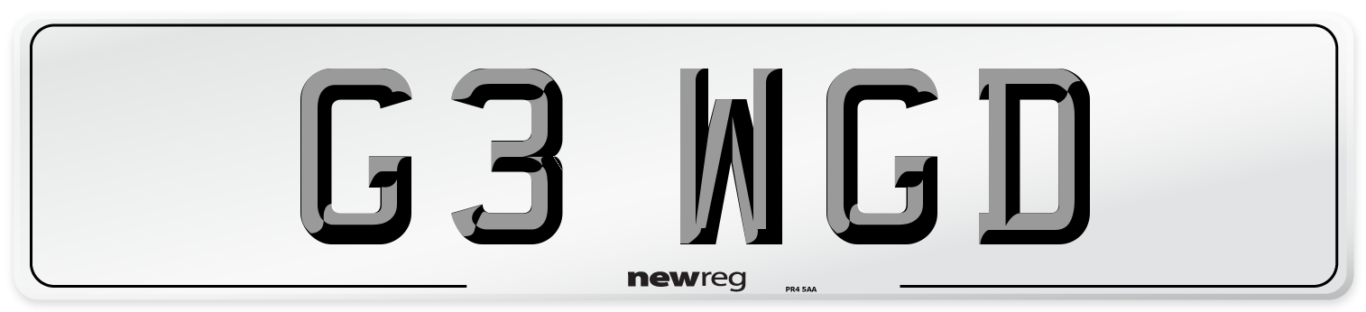 G3 WGD Rear Number Plate