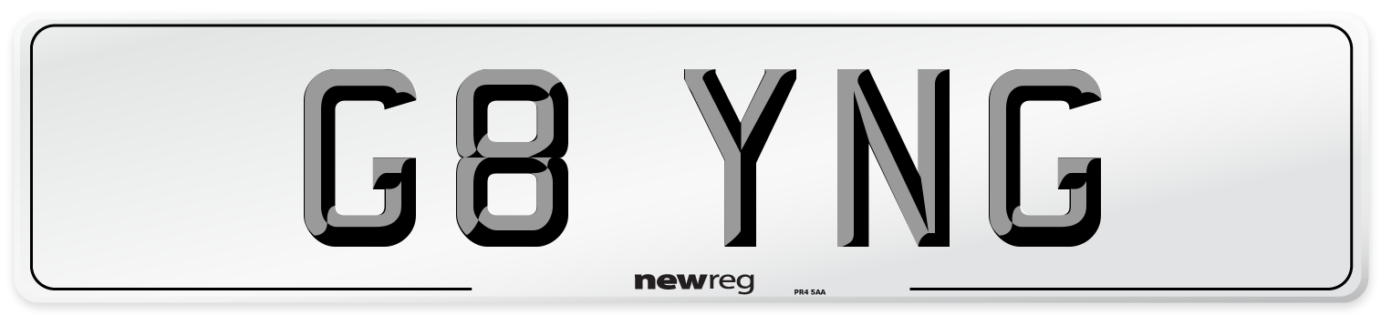 G8 YNG Rear Number Plate