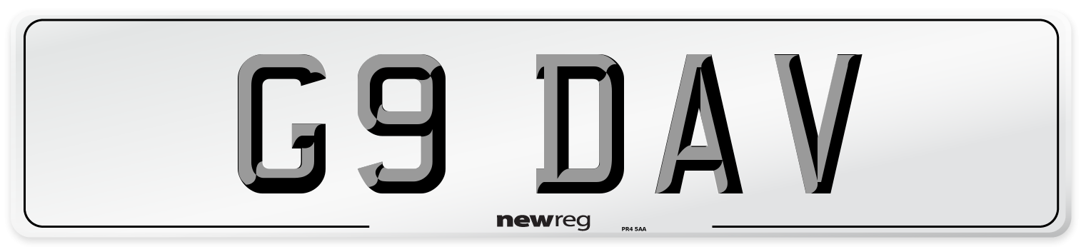 G9 DAV Rear Number Plate