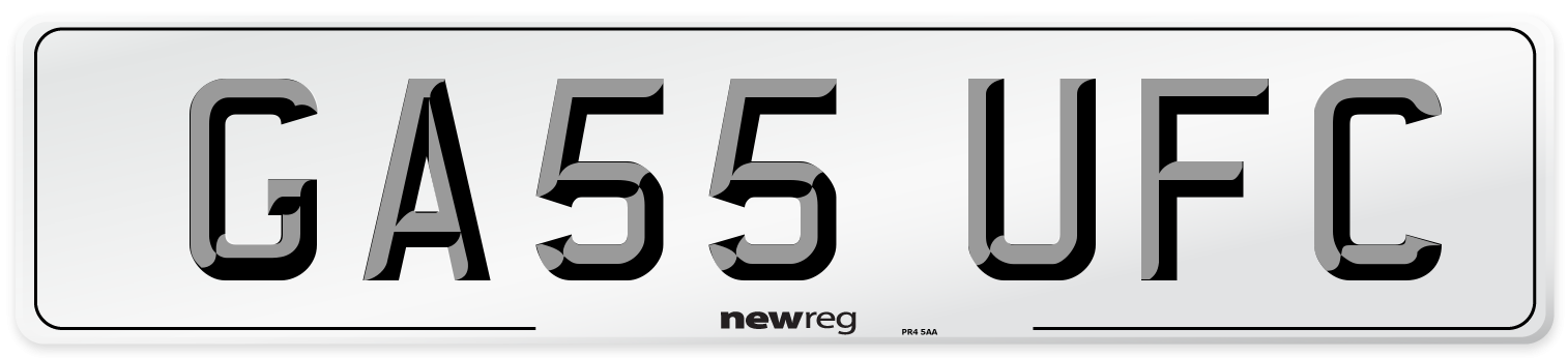 GA55 UFC Number Plate from New Reg