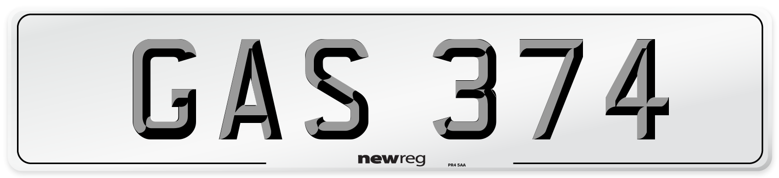 GAS 374 Rear Number Plate