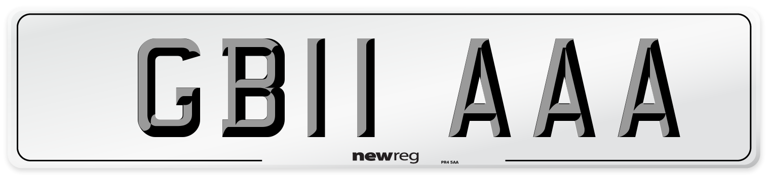 GB11 AAA Rear Number Plate