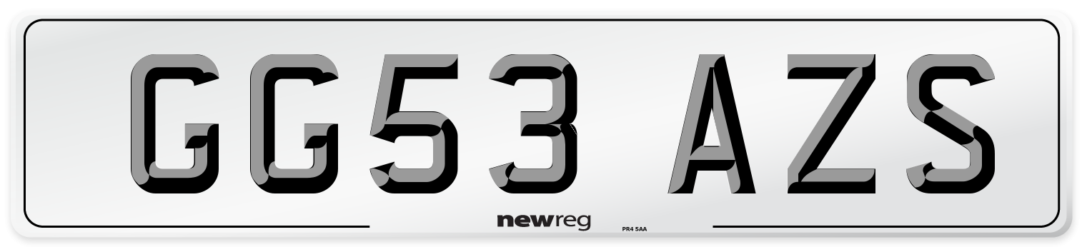 GG53 AZS Number Plate from New Reg