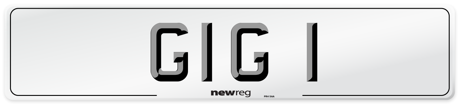 GIG 1 Rear Number Plate