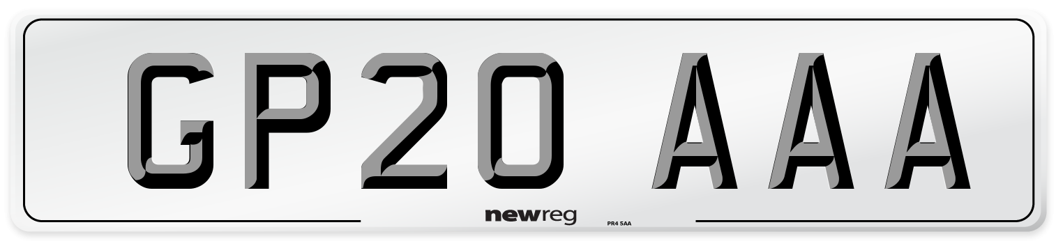 GP20 AAA Number Plate from New Reg