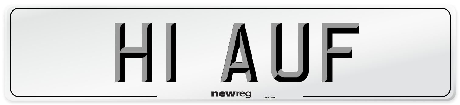 H1 AUF Rear Number Plate