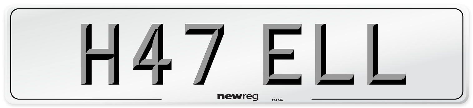 H47 ELL Rear Number Plate