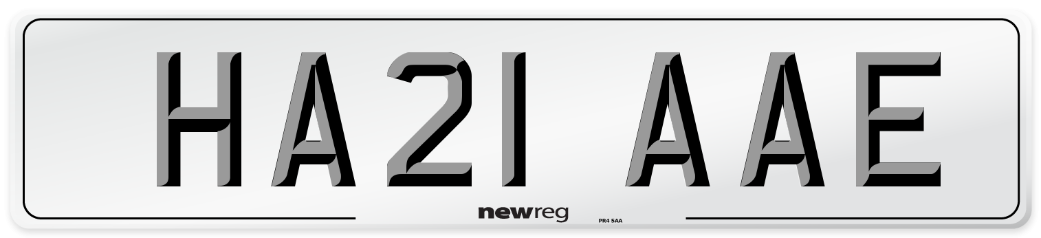 HA21 AAE Number Plate from New Reg