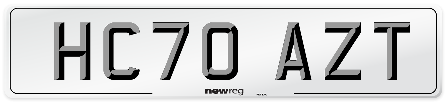 HC70 AZT Rear Number Plate