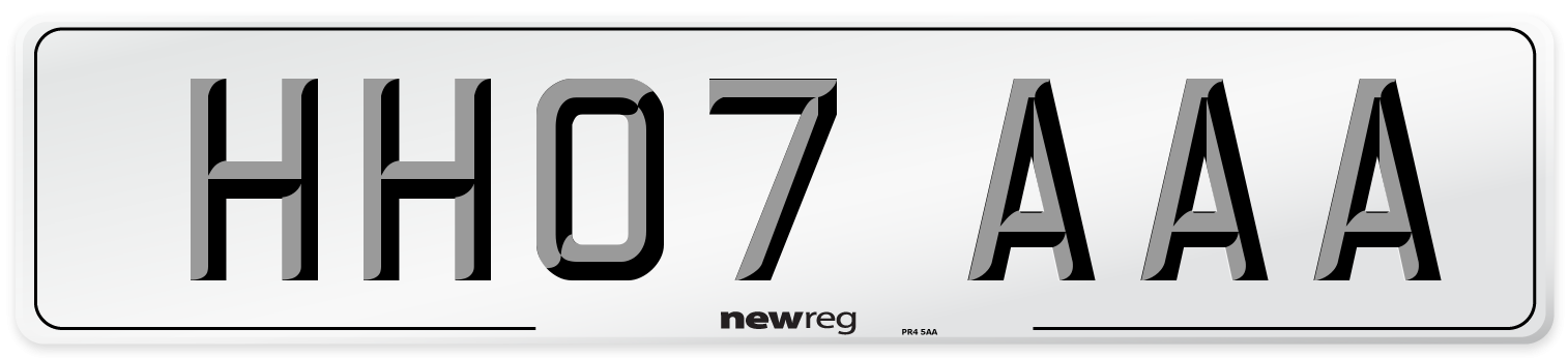 HH07 AAA Rear Number Plate
