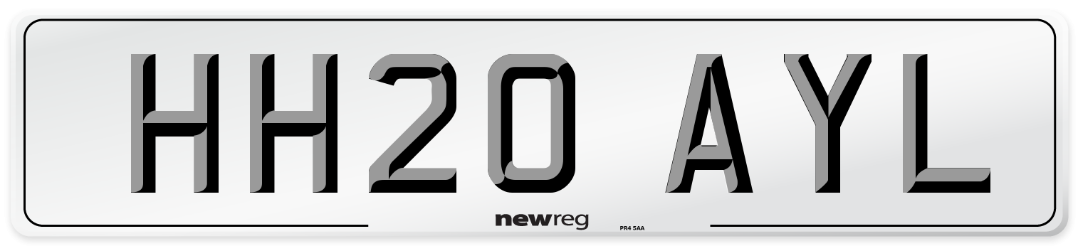 HH20 AYL Rear Number Plate