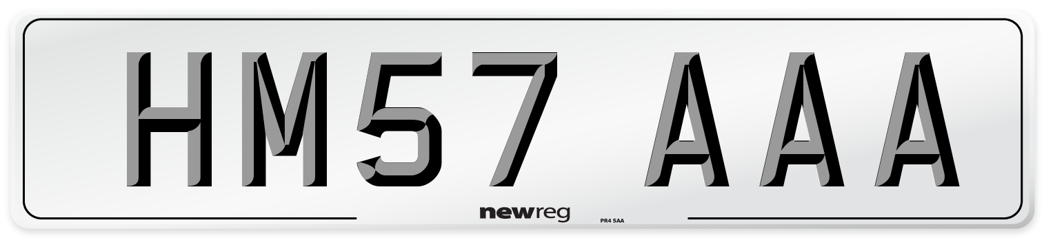 HM57 AAA Rear Number Plate