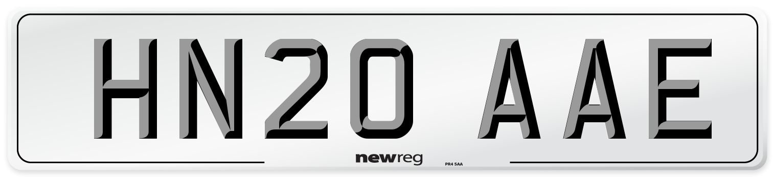HN20 AAE Rear Number Plate