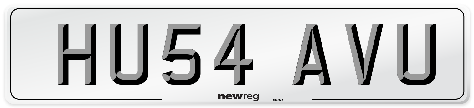 HU54 AVU Number Plate from New Reg
