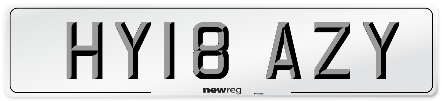 HY18 AZY Number Plate from New Reg