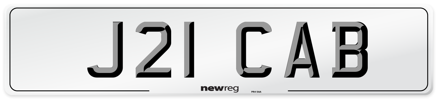 J21 CAB Rear Number Plate