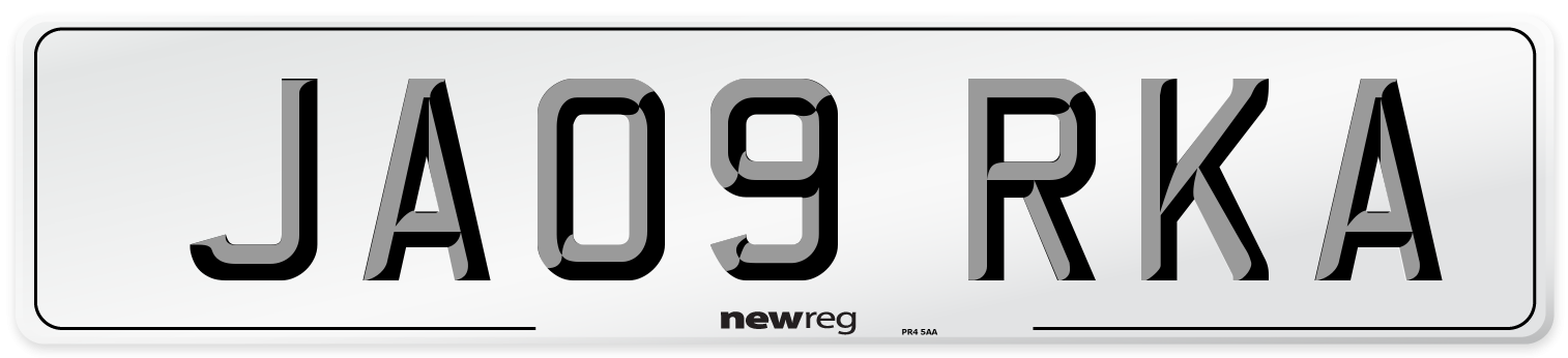 JA09 RKA Number Plate from New Reg