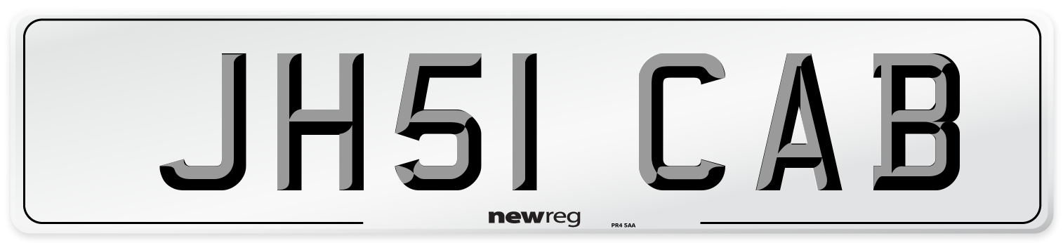 JH51 CAB Rear Number Plate
