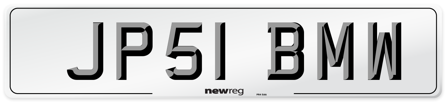 JP51 BMW Rear Number Plate