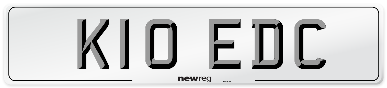 K10 EDC Rear Number Plate