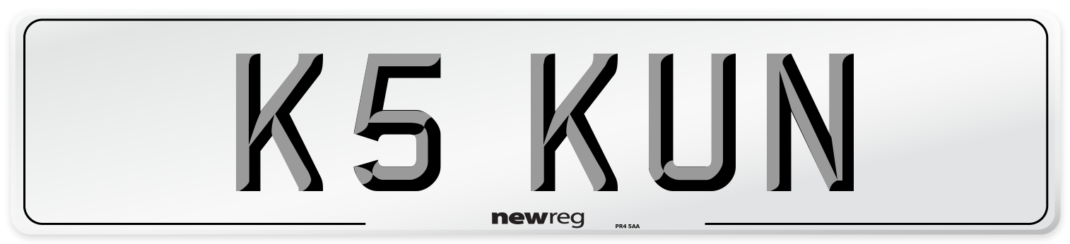 K5 KUN Rear Number Plate